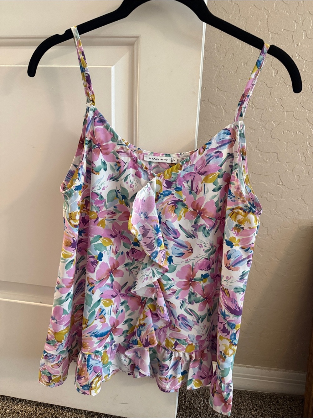 Staccato Pink Multi Floral Ruffle Camisole